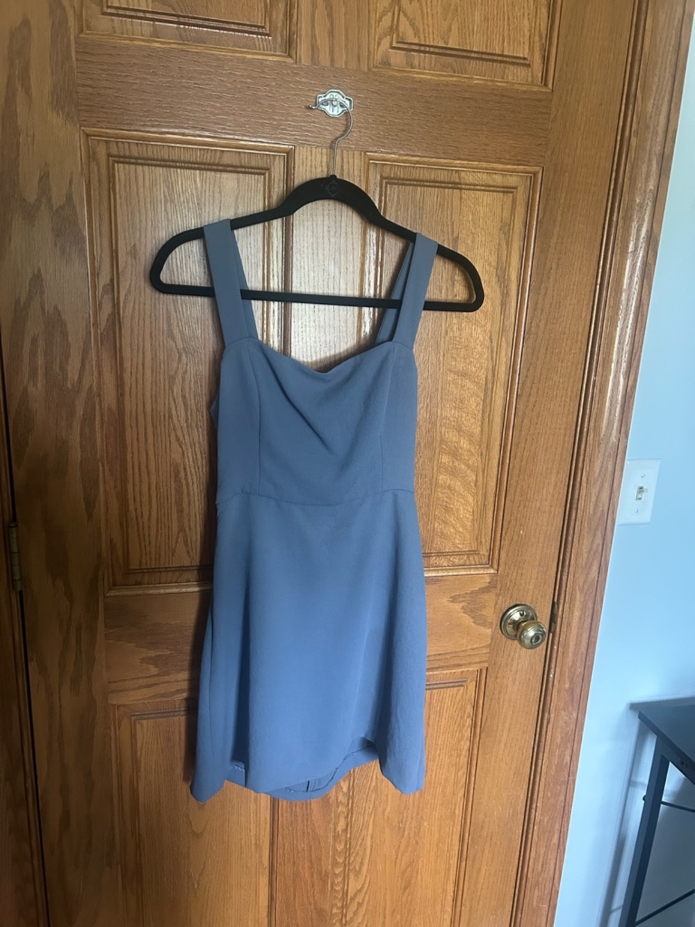 Wilfred Slate Blue Mini Dress with Cowl Neck